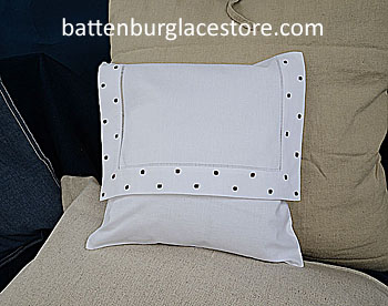 Envelope pillows. FRENCH ROAST Swiss Polka dot. 12inches.